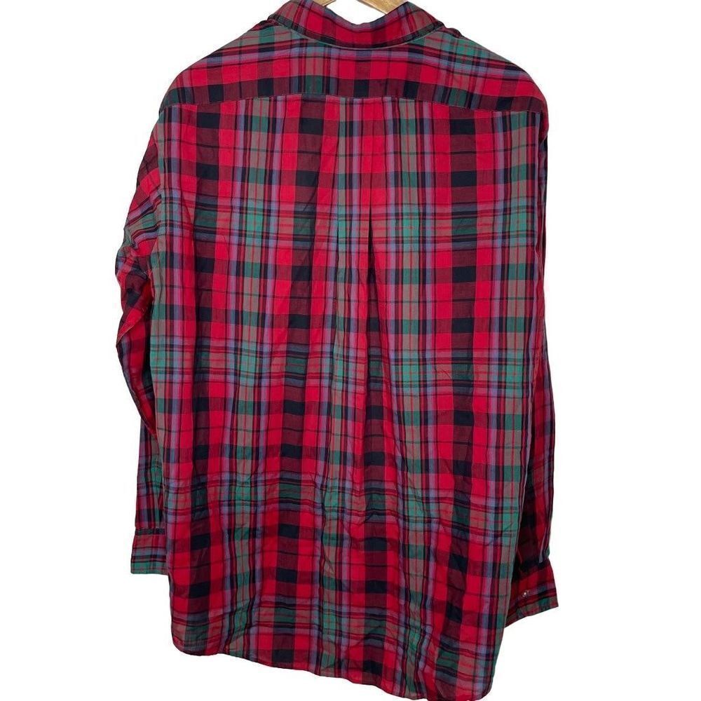 Saddlebred Men's Red Christmas Plaid Button Down Shirt Size XL - Picture 2 of 5